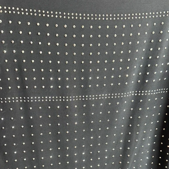 EUC Cache Blong Black Silver Studded Long Sleeve Top, M - Picture 4 of 10